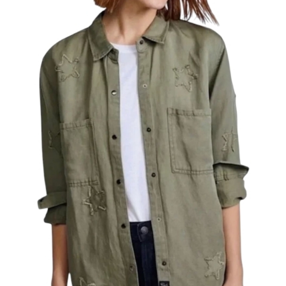 Rails Marcel Stars Button Down Sage Women's Small